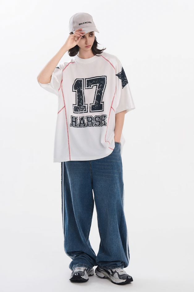 Harsh and Cruel Mesh Panel Raglan Sleeve Boxing Tee