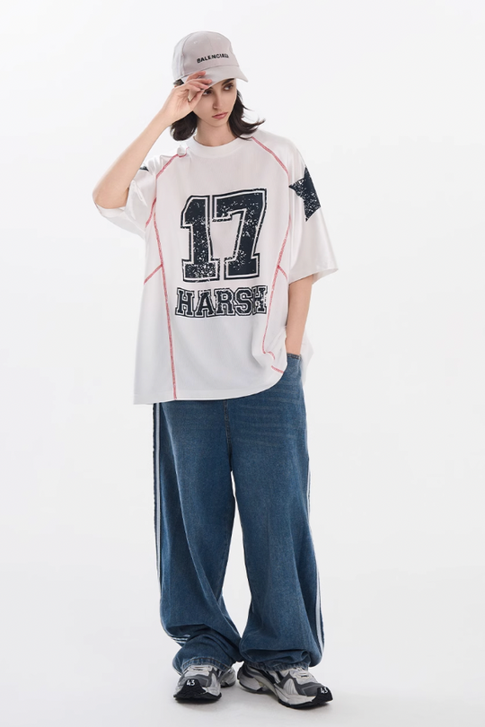 Harsh and Cruel Mesh Panel Raglan Sleeve Boxing Tee