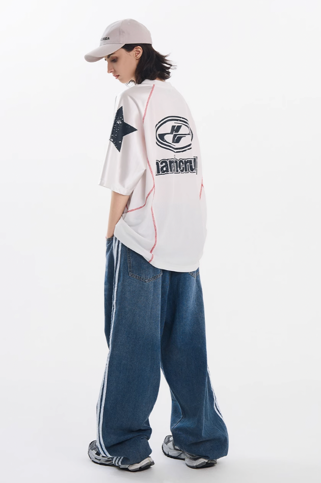 Harsh and Cruel Mesh Panel Raglan Sleeve Boxing Tee