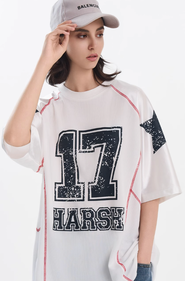 Harsh and Cruel Mesh Panel Raglan Sleeve Boxing Tee