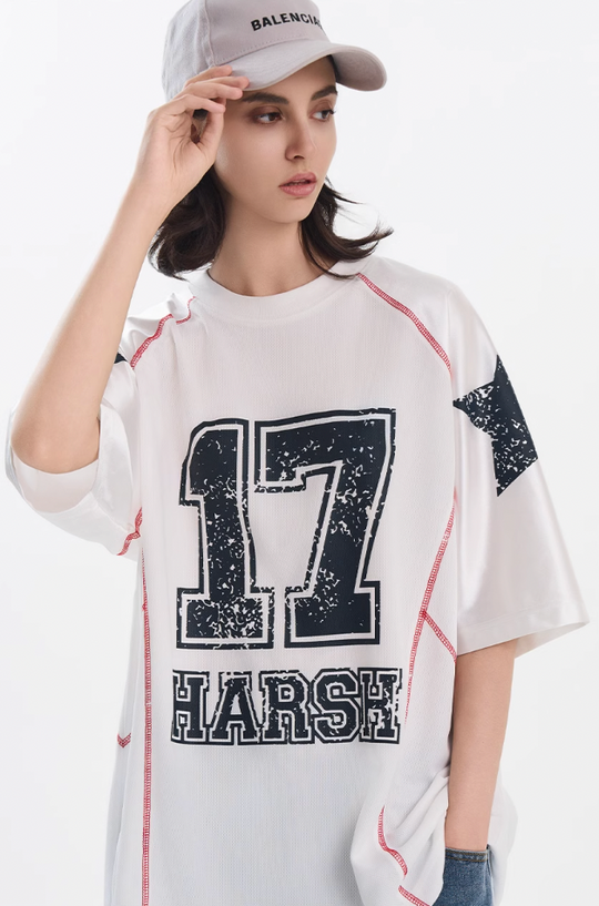 Harsh and Cruel Mesh Panel Raglan Sleeve Boxing Tee