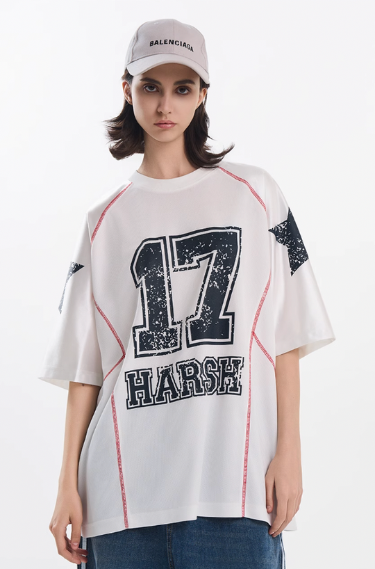 Harsh and Cruel Mesh Panel Raglan Sleeve Boxing Tee