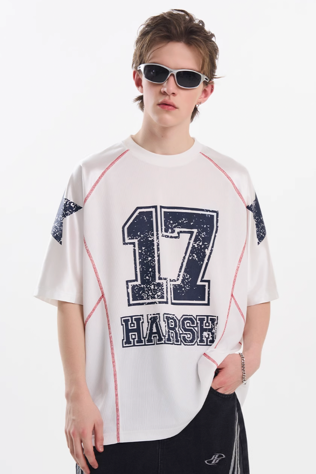 Harsh and Cruel Mesh Panel Raglan Sleeve Boxing Tee