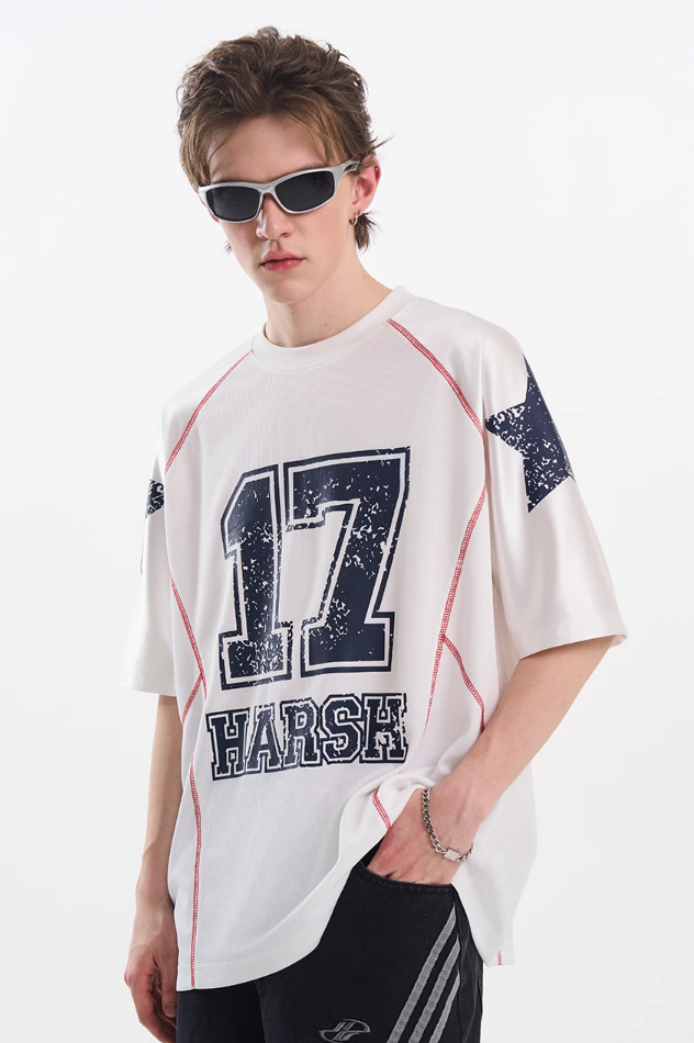 Harsh and Cruel Mesh Panel Raglan Sleeve Boxing Tee