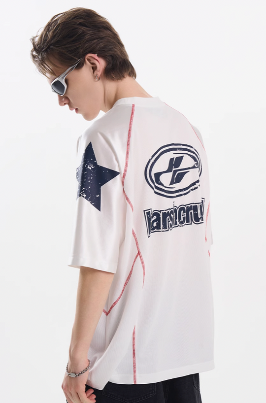 Harsh and Cruel Mesh Panel Raglan Sleeve Boxing Tee