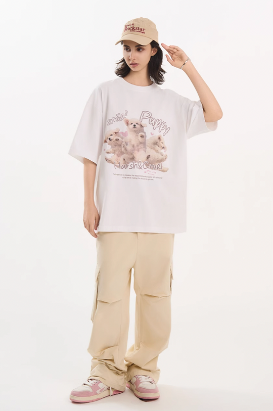 Harsh and Cruel Cute Puppy Print Tee