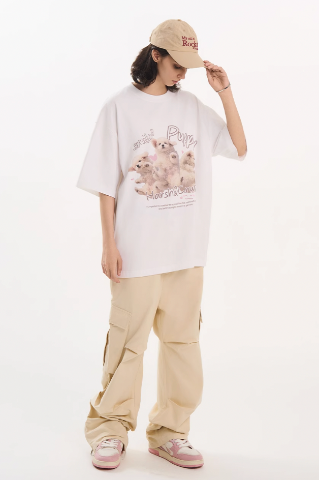 Harsh and Cruel Cute Puppy Print Tee