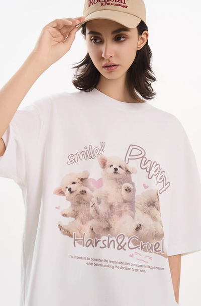 Harsh and Cruel Cute Puppy Print Tee
