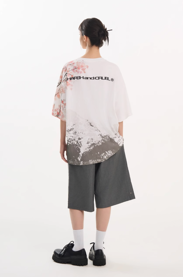 Harsh and Cruel Sakura Mountain Oversized Tee