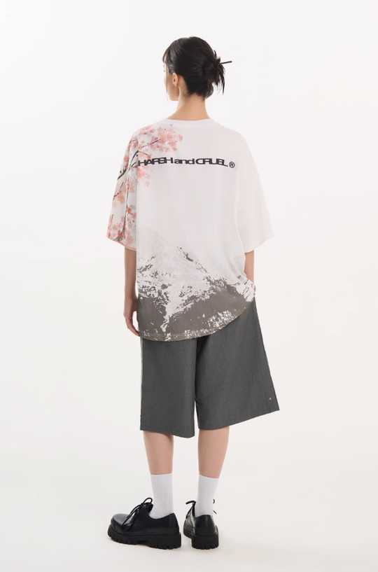 Harsh and Cruel Sakura Mountain Oversized Tee
