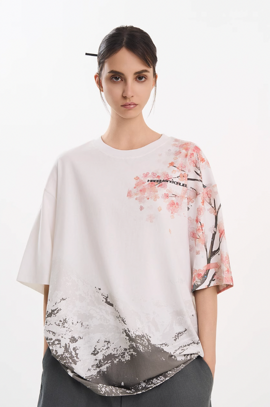 Harsh and Cruel Sakura Mountain Oversized Tee