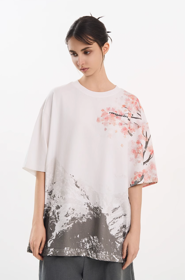 Harsh and Cruel Sakura Mountain Oversized Tee