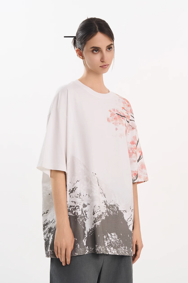 Harsh and Cruel Sakura Mountain Oversized Tee