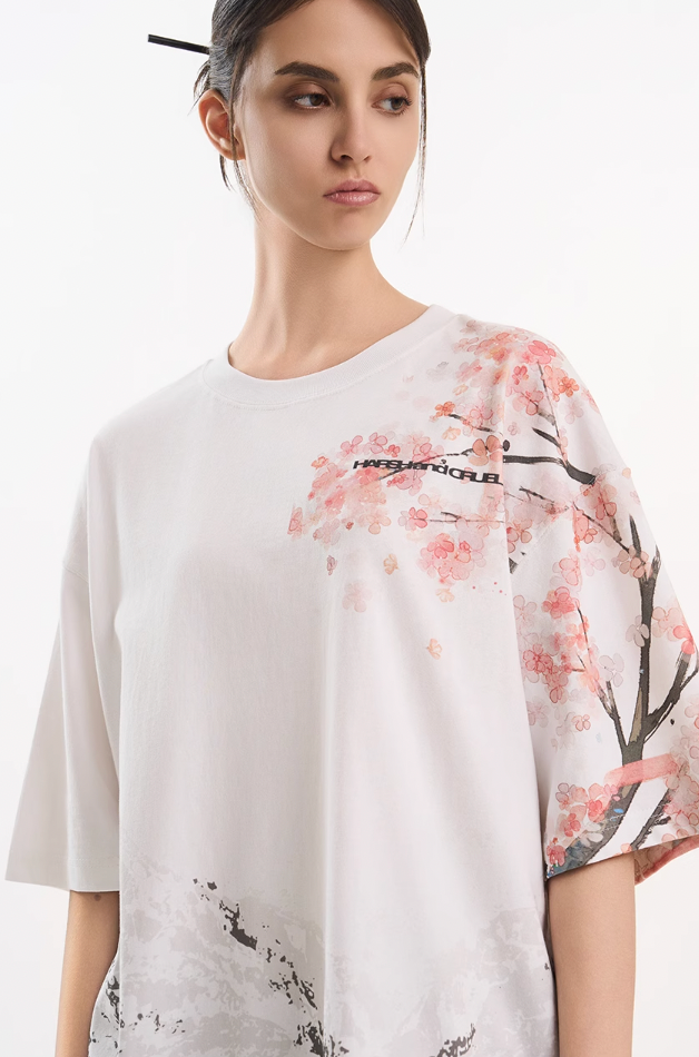 Harsh and Cruel Sakura Mountain Oversized Tee
