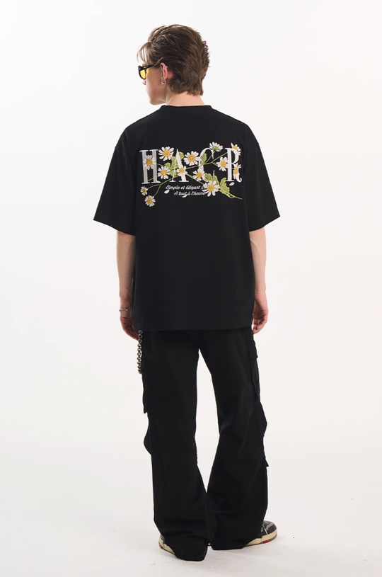 Harsh and Cruel Street Floral Embroidery Tee