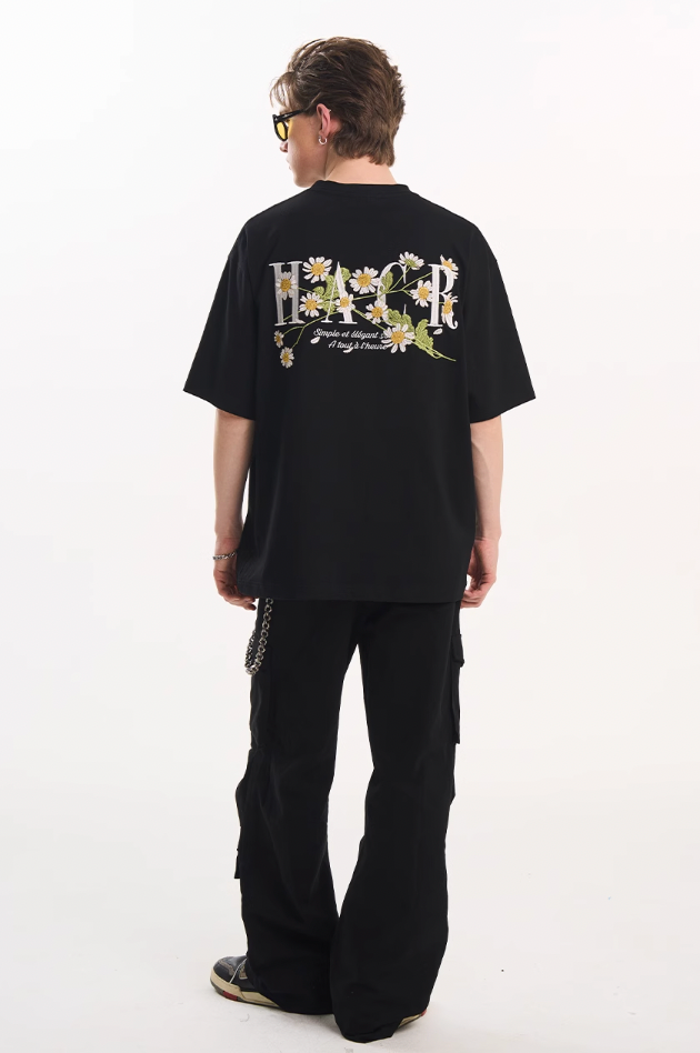 Harsh and Cruel Street Floral Embroidery Tee