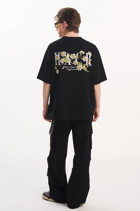 Harsh and Cruel Street Floral Embroidery Tee