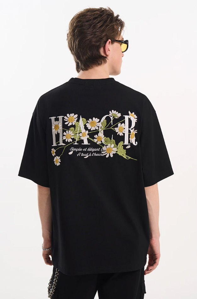 Harsh and Cruel Street Floral Embroidery Tee
