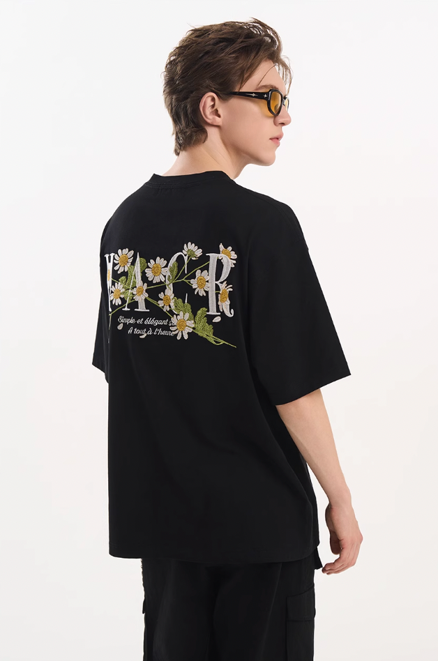 Harsh and Cruel Street Floral Embroidery Tee