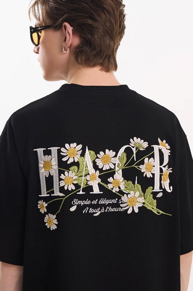 Harsh and Cruel Street Floral Embroidery Tee