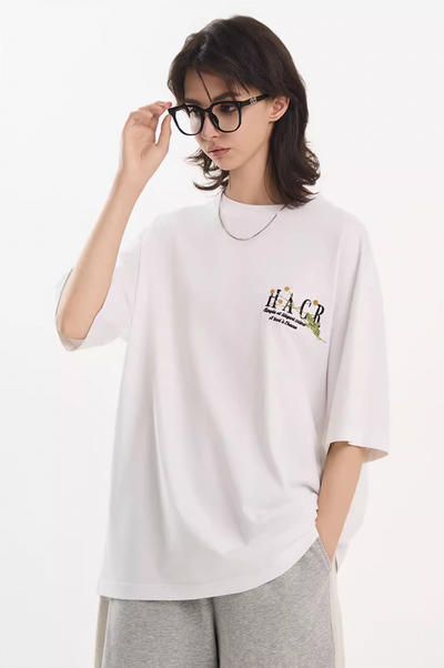 Harsh and Cruel Street Floral Embroidery Tee