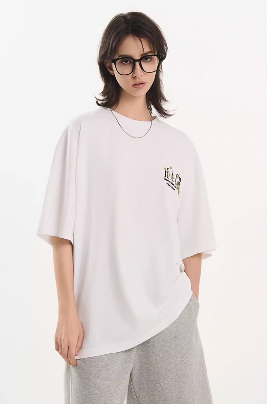 Harsh and Cruel Street Floral Embroidery Tee