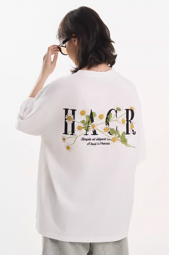 Harsh and Cruel Street Floral Embroidery Tee
