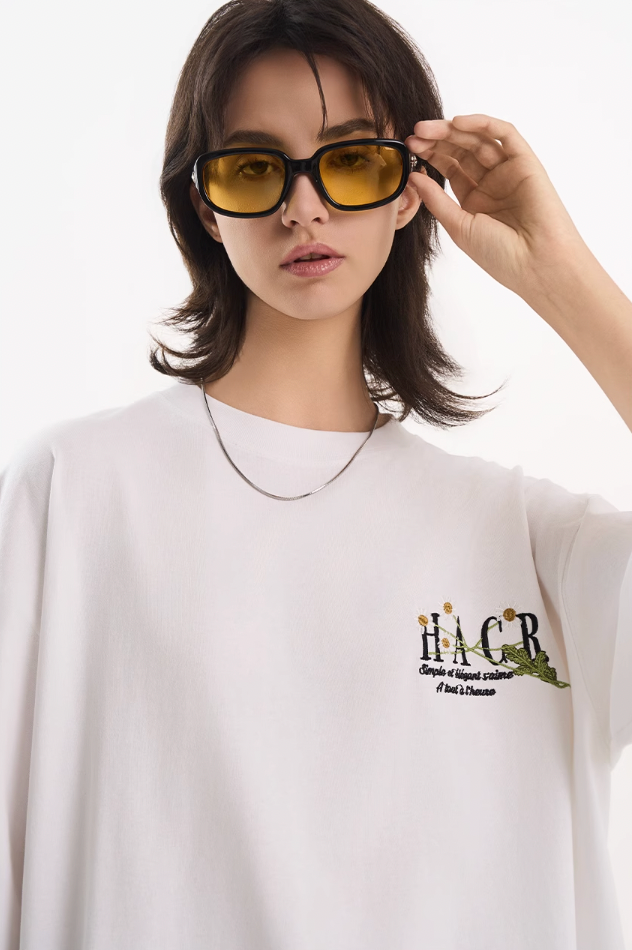 Harsh and Cruel Street Floral Embroidery Tee