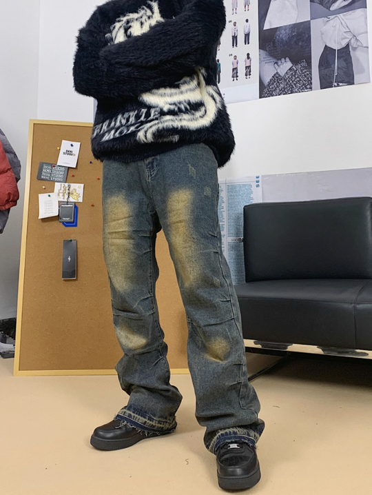 F3F Select Heavy Crease Micro Flare Denim Jeans