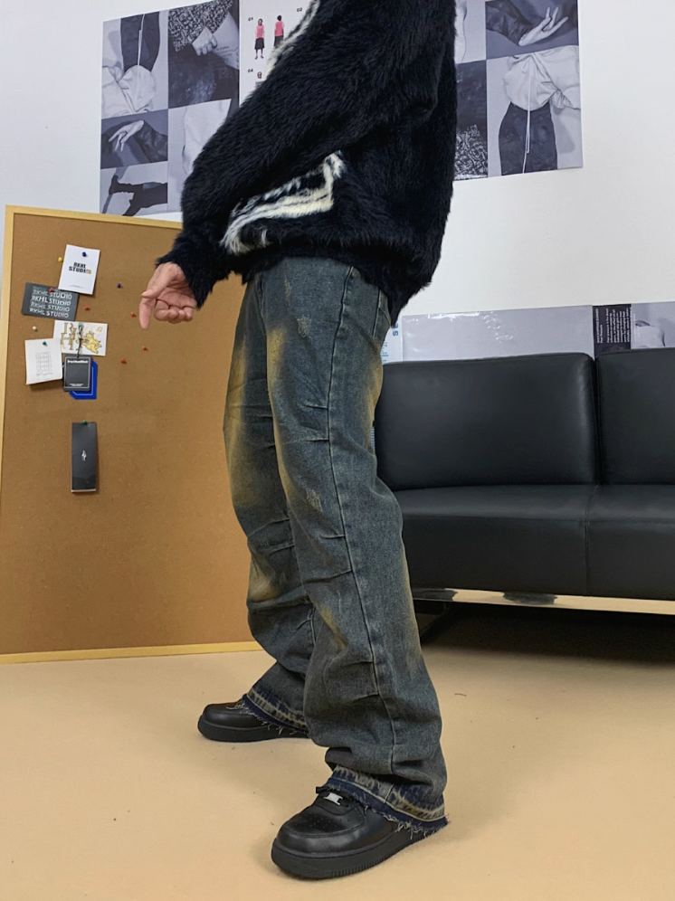 F3F Select Heavy Crease Micro Flare Denim Jeans