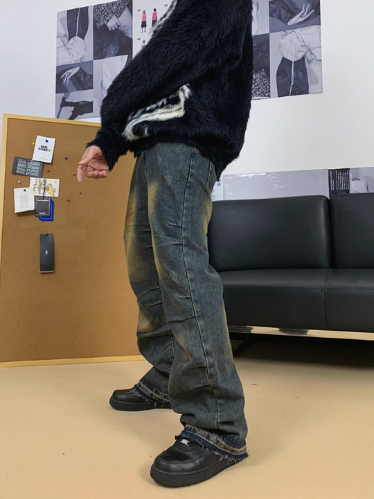 F3F Select Heavy Crease Micro Flare Denim Jeans