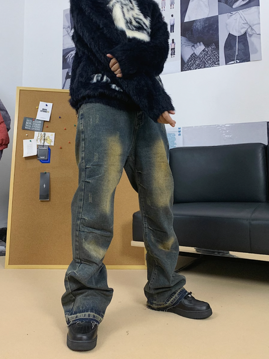 F3F Select Heavy Crease Micro Flare Denim Jeans