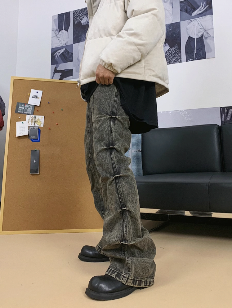 F3F Select Side Folds Micro Flare Denim Jeans