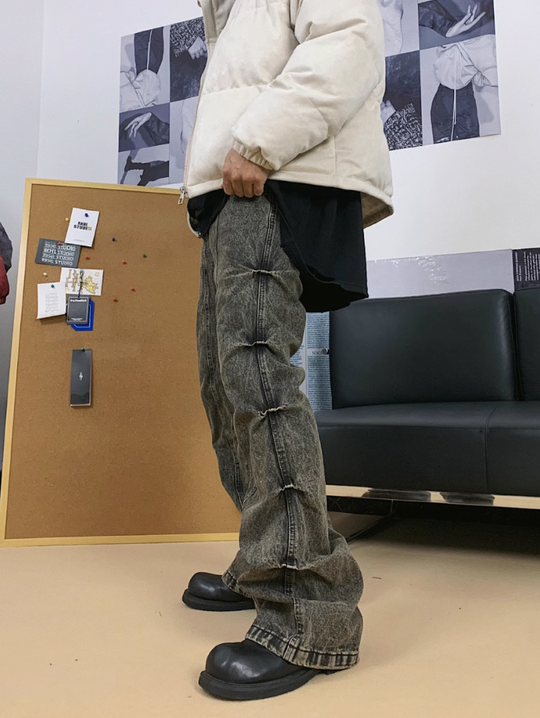 F3F Select Side Folds Micro Flare Denim Jeans