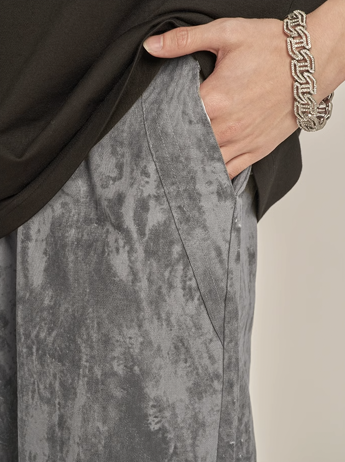 F3F Select Tie Dye Gray Drawstring Pants