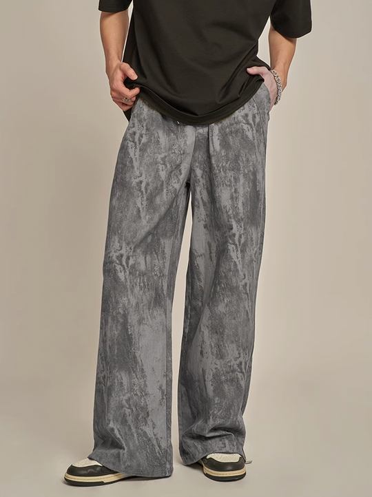 F3F Select Tie Dye Gray Drawstring Pants
