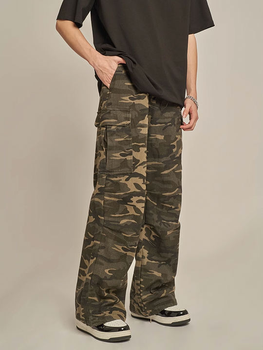 F3F Select Camouflage Workwear Straight Cargo Pants