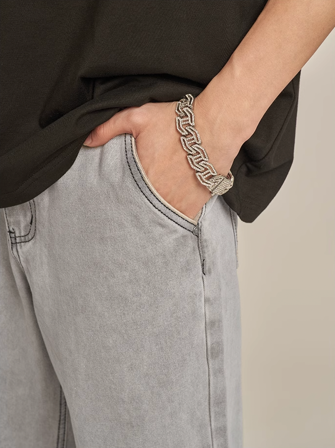 F3F Select Washed White Gray Jeans