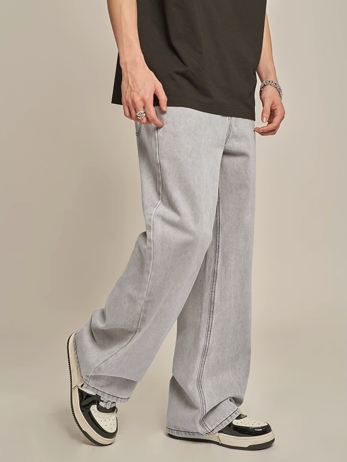 F3F Select Washed White Gray Jeans