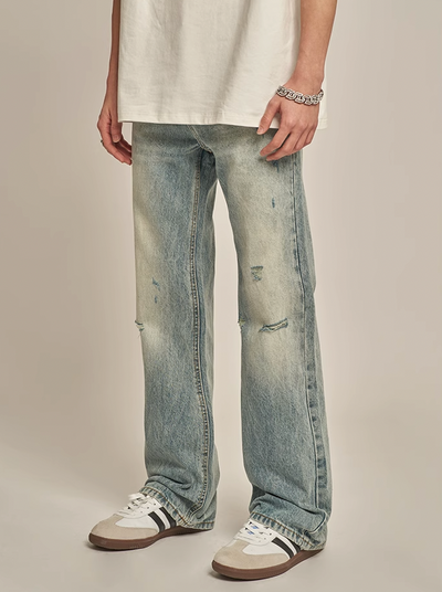 F3F Select Stonewashed Light Blue Holes Jeans