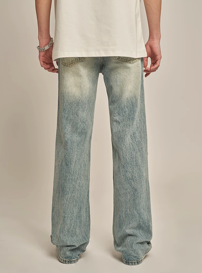 F3F Select Stonewashed Light Blue Holes Jeans