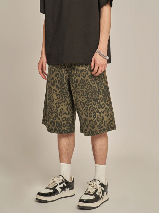 F3F Select Micro Stretch Leopard Shorts