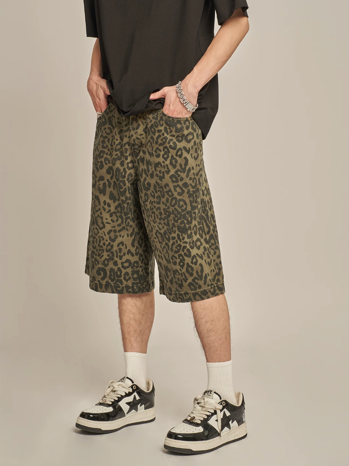 F3F Select Micro Stretch Leopard Shorts