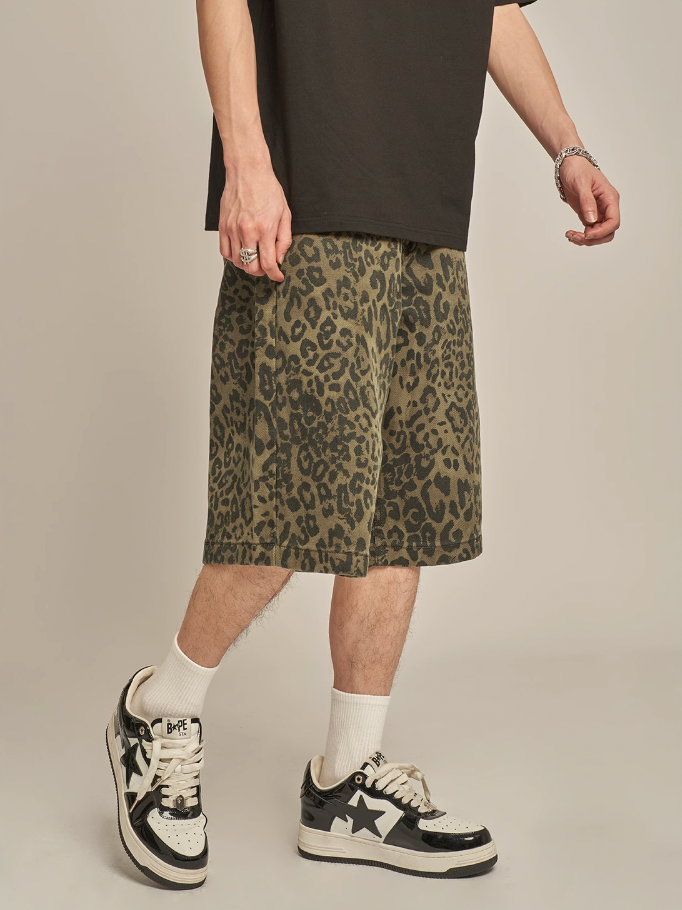 F3F Select Micro Stretch Leopard Shorts