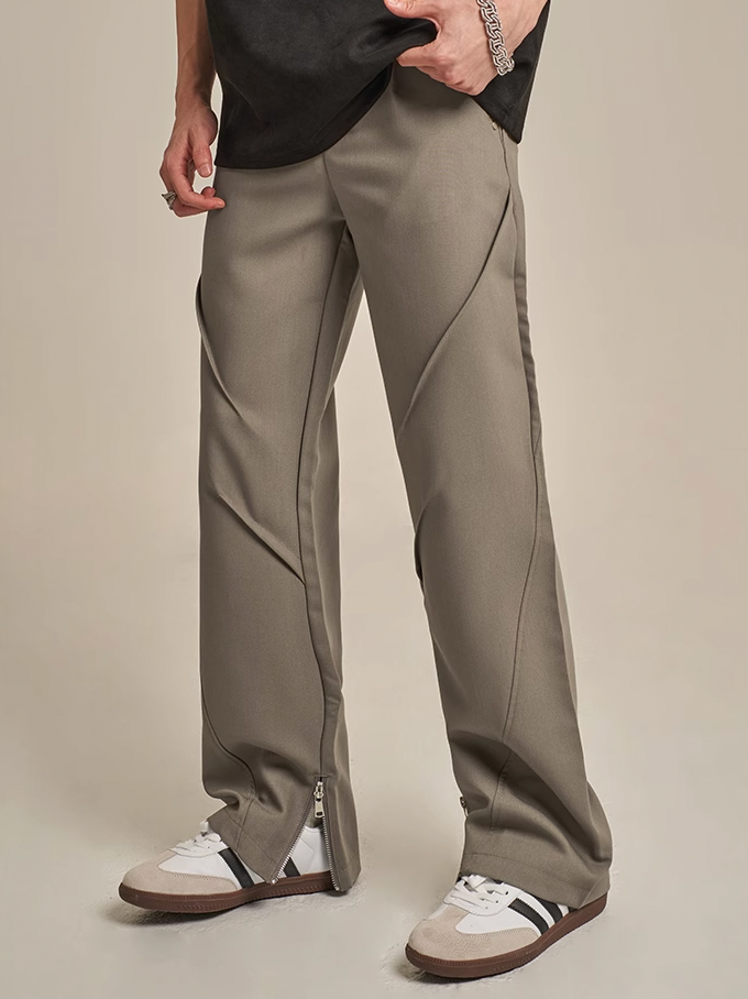 F3F Select Pleats & Stitch Zipper Pants