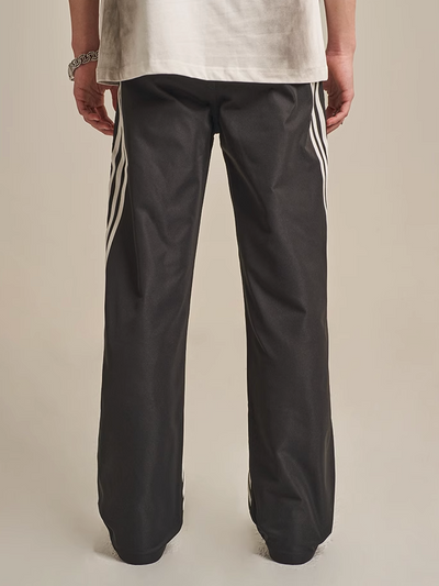 F3F Select Striped Wide Leg Black Pants