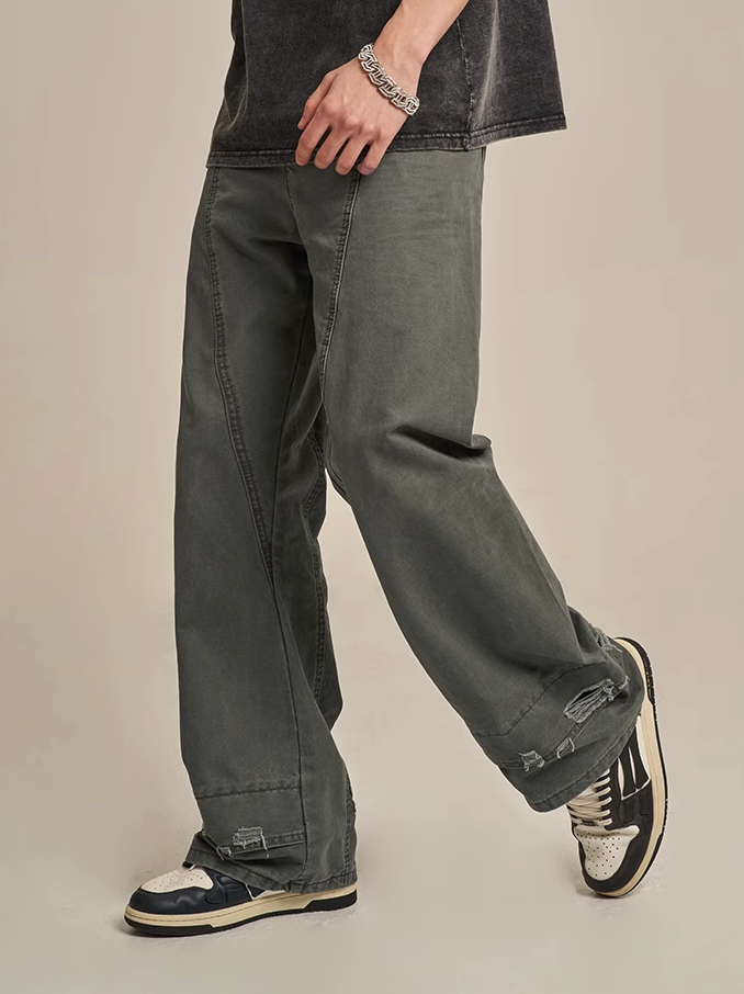 F3F Select Torn Design Patchwork Work Pants