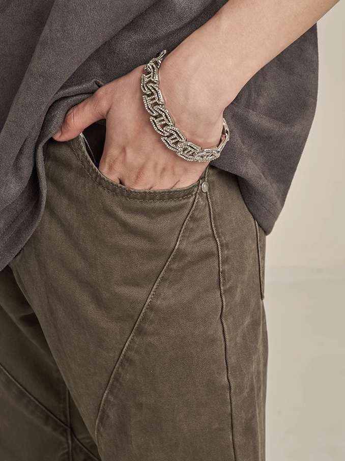 F3F Select Minimalist Silhouette Drape Stitch Pants