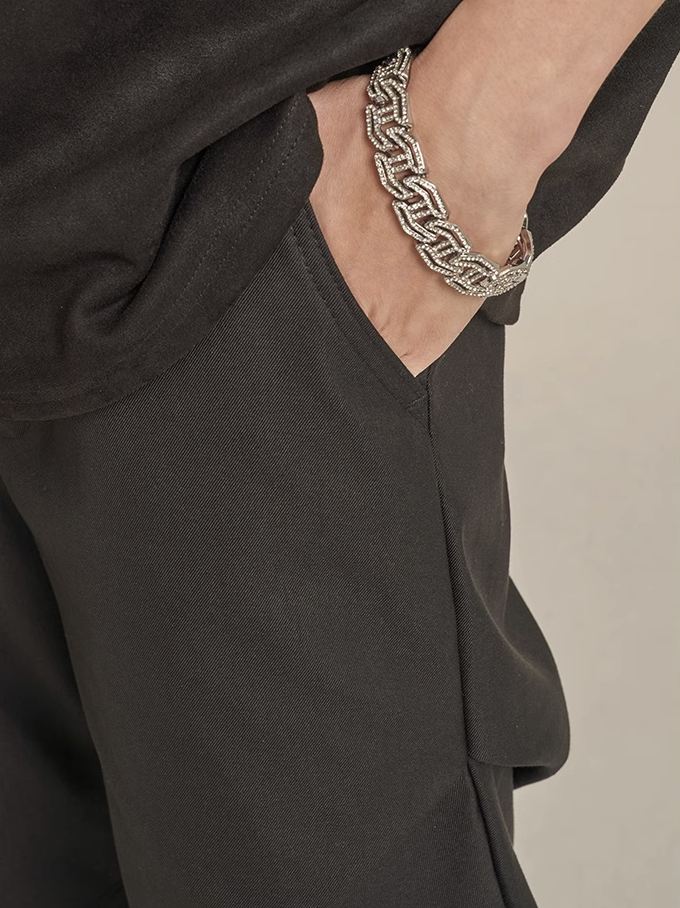 F3F Select Drape Black Suit Pants