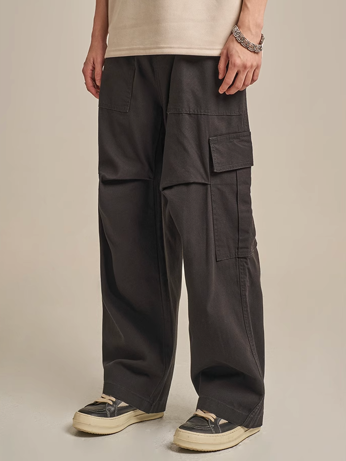 F3F Select Washed Black Casual Cargo Pants